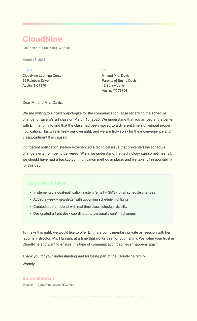 Pastel soft apology letter